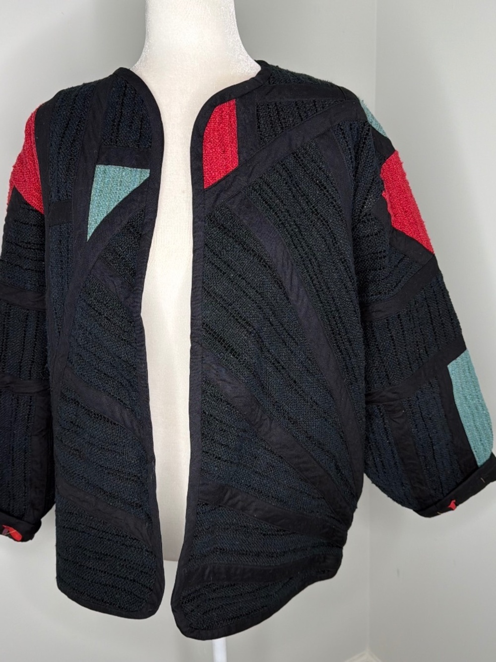 Vintage Handmade Patchwork Quilt Jacket S
